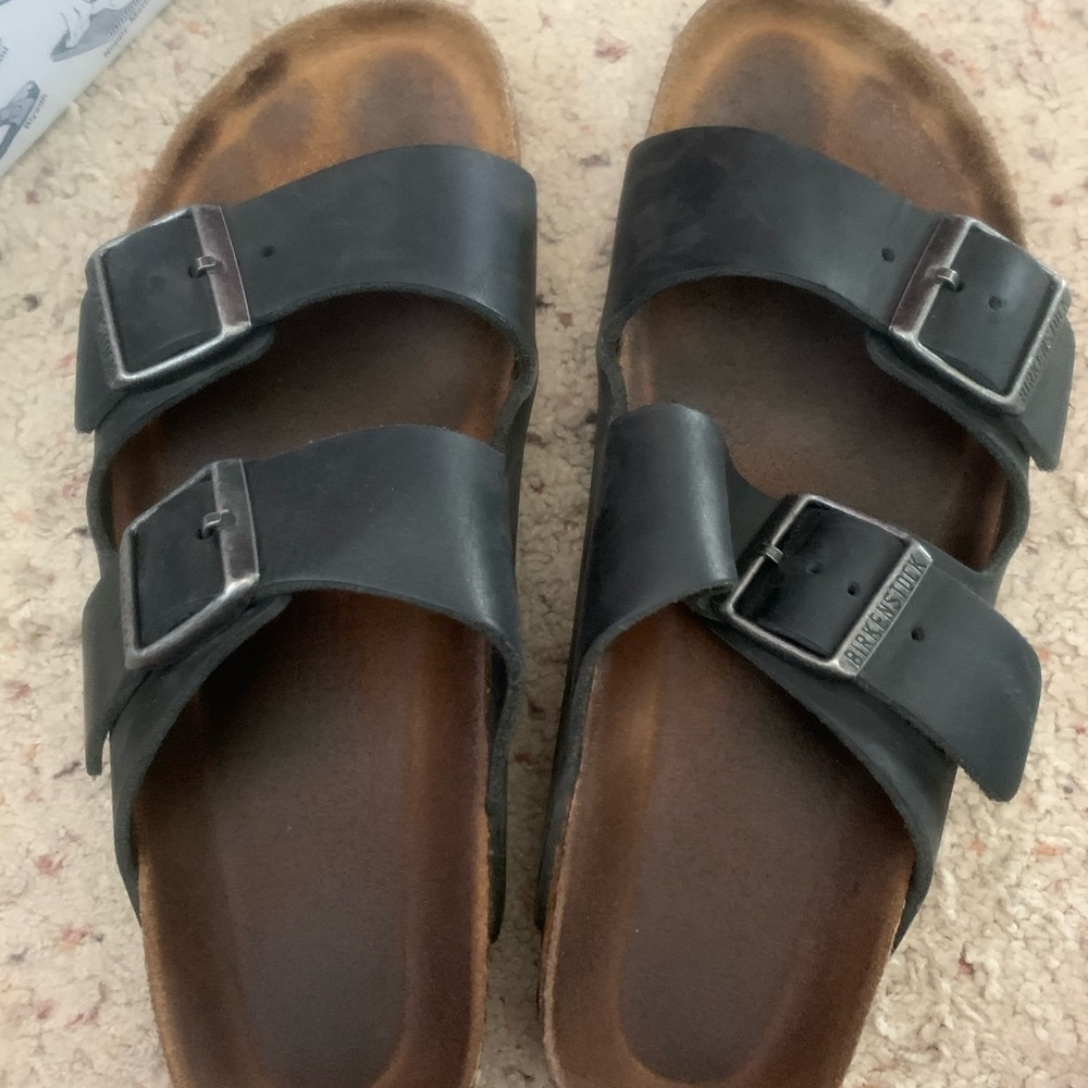 BIRKENSTOCKS 40 BLACK OILED leather NARROW SOFTBED
